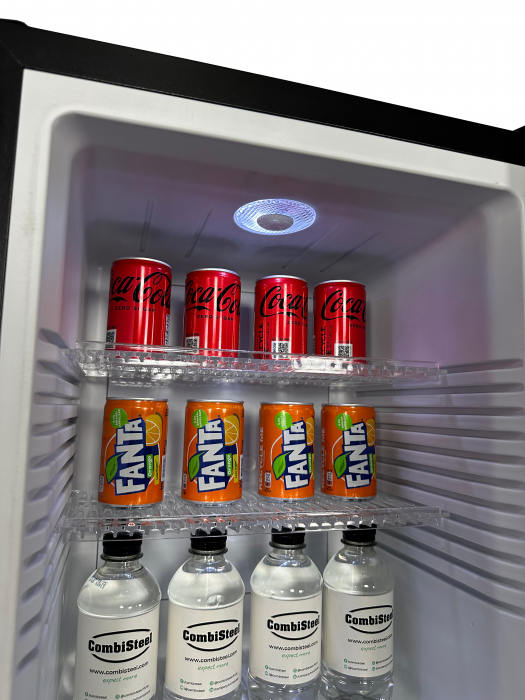 Minibar 40L mit Glastür und Peltier-Kühlung