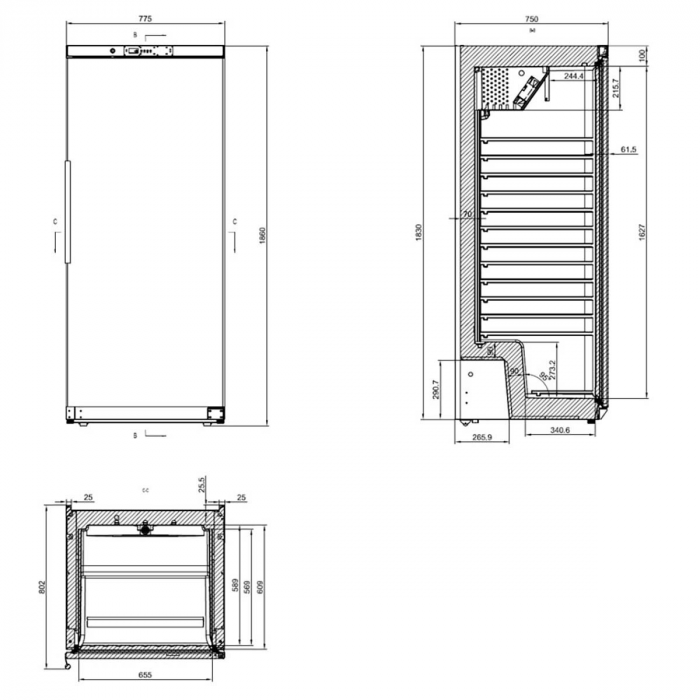 EASYLINE Lagerkühlschrank ABS 580 Liter – GN2/1