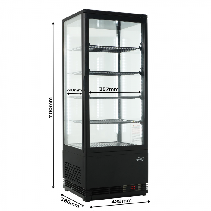 Kühlvitrine 98 L Schwarz | COMBISTEEL Tischgerät mit Lüfter