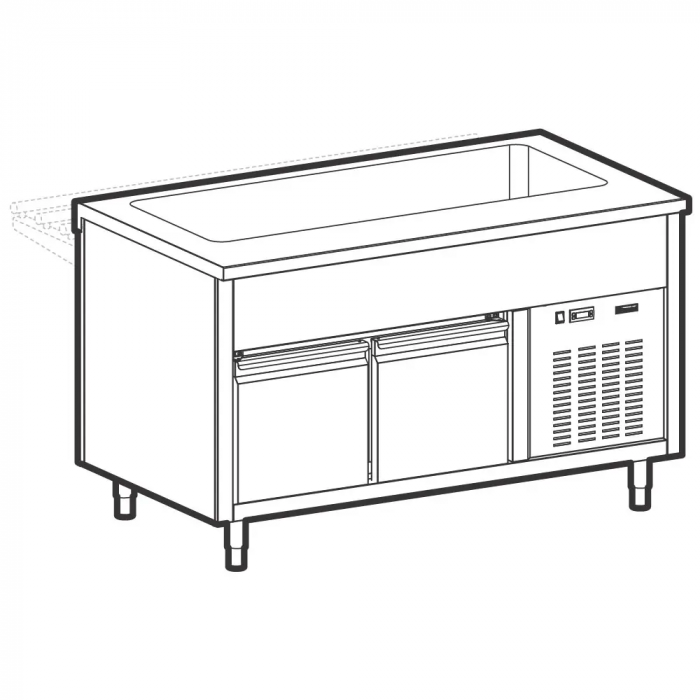 Kühlwannen Element auf gekühltem Schrank 5x GN 1/1 - Gastrohot