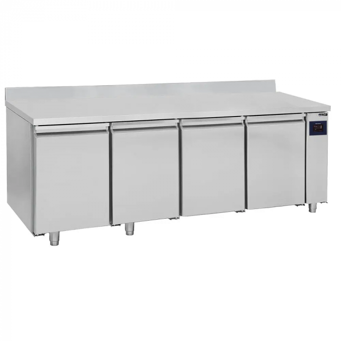 Koelwerkbank 4-deurs GN 1/1 voor centrale koeling met opstaande rand 2-8°C WiFi - Gastrohot