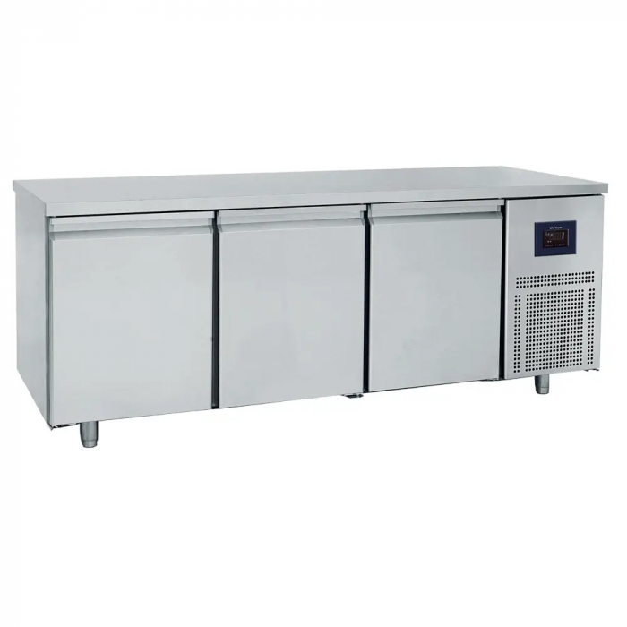 Bäckereikühltisch 3-türig 600x400 mm Edelstahlarbeitsplatte 2-8 °C WiFi - Kühlgerät für Bäckereien und Konditoreien