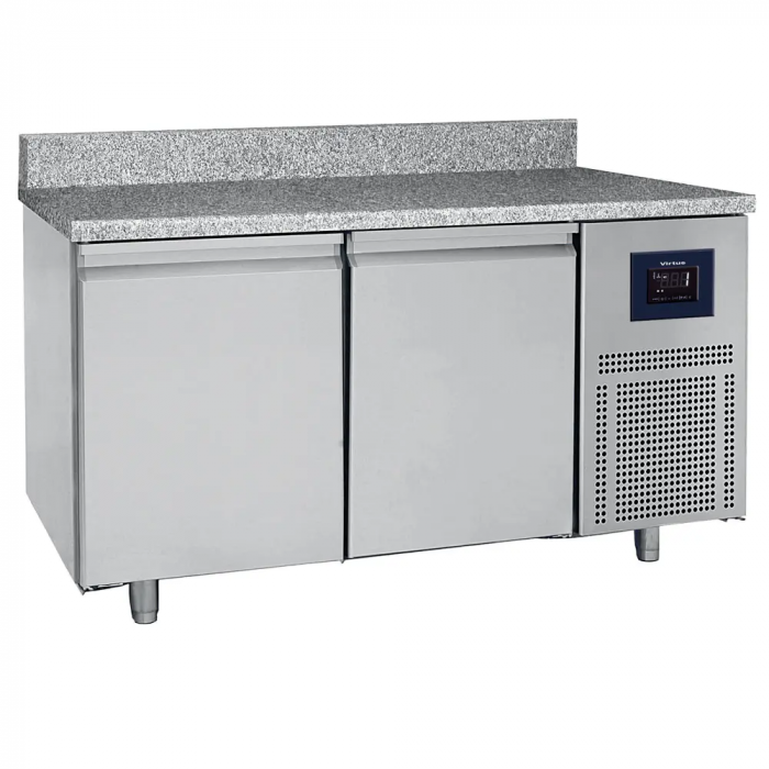 Bakkerijkoeltoonbank 2-deurs 600x400 mm granieten werkblad met opstaande rand 2-8°C WiFi - Gastrohot