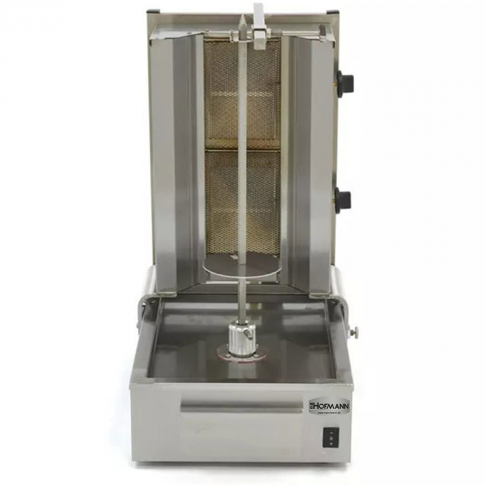 Gas Dönergrill mit 2 Brenner - Manuelle Drehung - 20 kg Kapazität