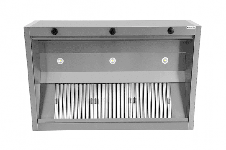 Induktionshaube 4000x1300x550 mm mit LED und 7 Filtern Gastronomie