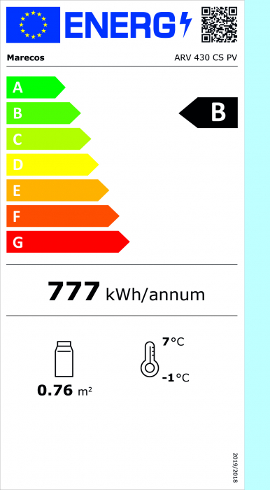 Kühlschrank, Glastür - weiß, Modell ARV 430 CS PV