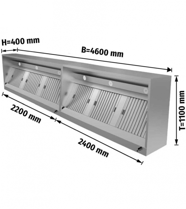 Kastenhaube mit LED Beleuchtung B 460x T 110