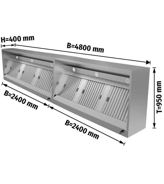 Kastenhaube mit LED Beleuchtung B 480x T 95