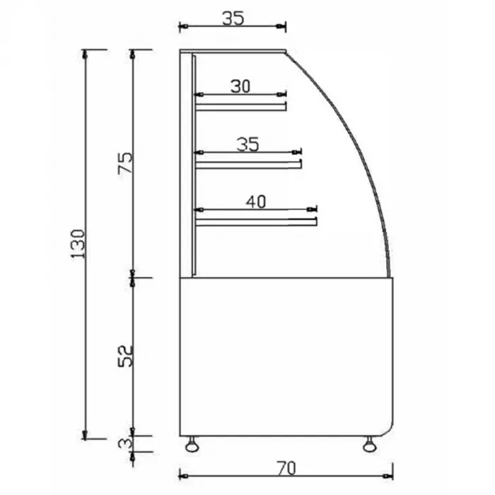 MG Hofmann Kuchenvitrine 100 cm breit | Umluftkühlung | Anti Beschlag Glas | Weiß-Schwarz