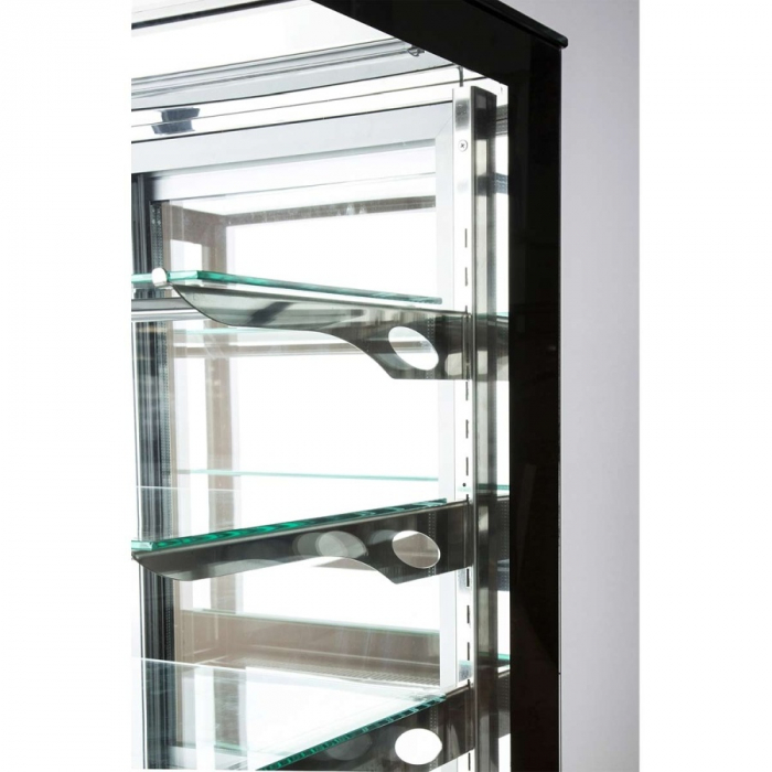MG Hofmann Kuchenvitrine 100 cm breit | Umluftkühlung | Air Frost | Weiß-Schwarz