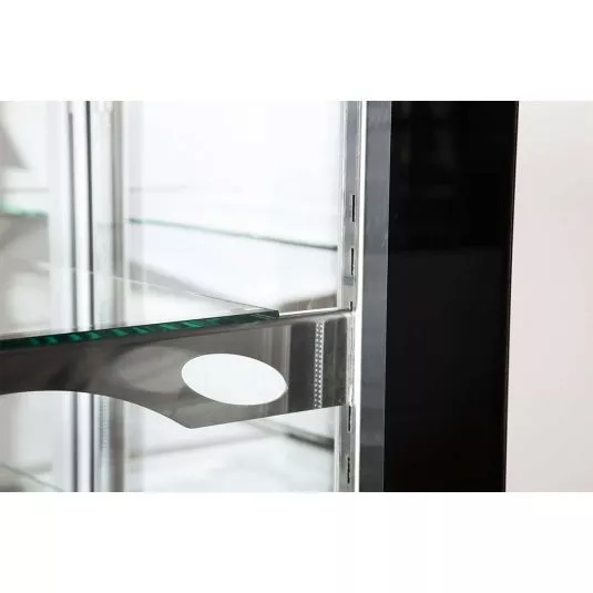 MG Hofmann Kuchenvitrine 125 cm breit | Umluftkühlung | Air Frost | Weiß-Schwarz