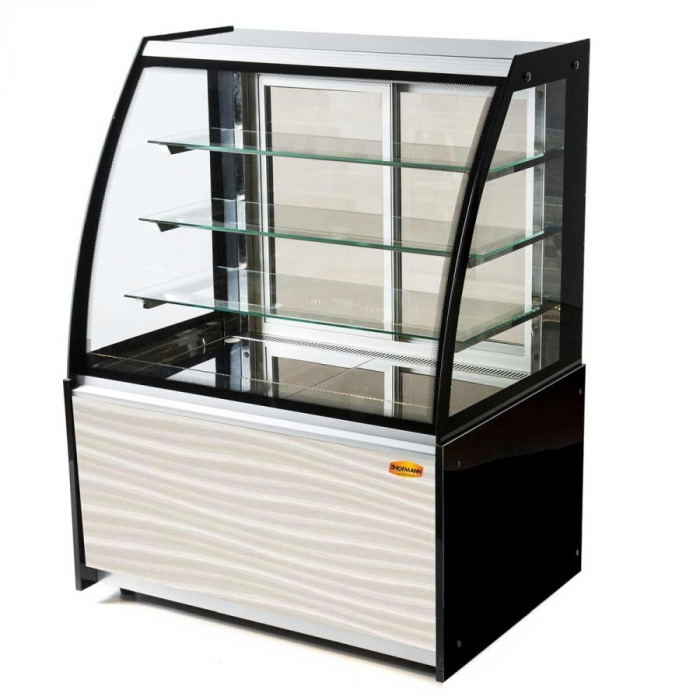 Kuchenvitrine Weiß-​Schwarz | 1300x700x1300