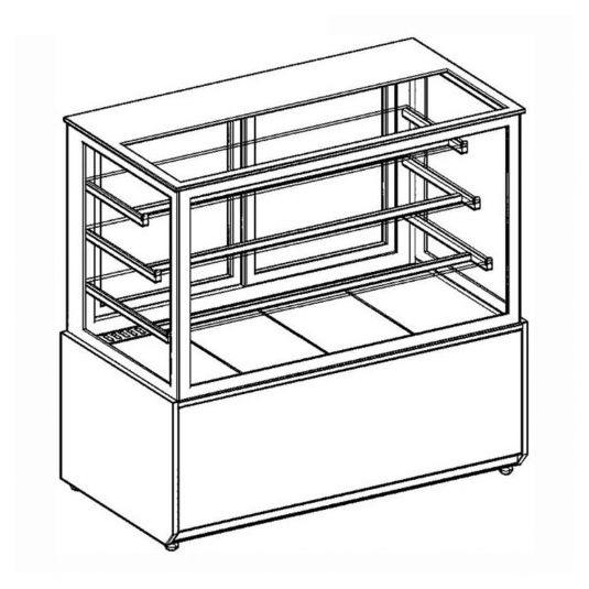 MG Hofmann Kuchenvitrine 150 cm breit | Umluftkühlung | Air Frost | Bordeaux-Schwarz
