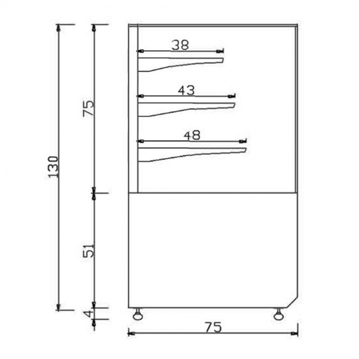 MG Hofmann Kuchenvitrine 150 cm breit | Umluftkühlung | Air Frost | Bordeaux-Schwarz