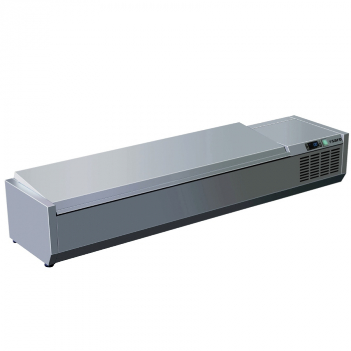 Kühlaufsatz mit Deckel 7 x 1/3 GN | B 1600 x L 395 x H 280 mm