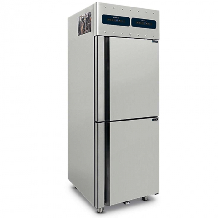 Kühlschrank 350+350 Liter aus Edelstahl GN 2/1 | -2°/+8°C