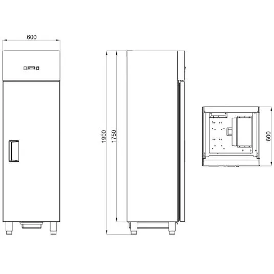 Mastro Edelstahl Kühlschrank 400 Liter mit 1 Tür | Umluftkühlung | -2°/+8°C
