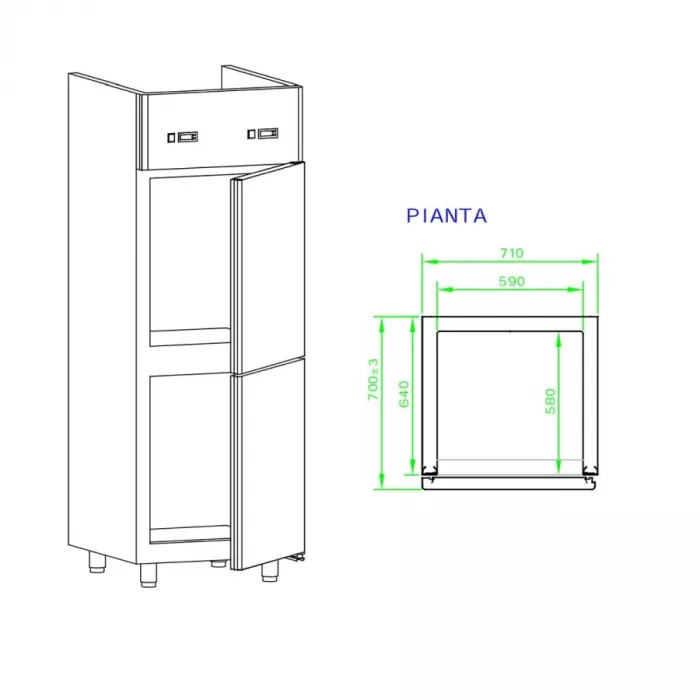 Mastro Edelstahl Kühlschrank 300+300 Liter | Umluftkühlung | 0°/+10°C