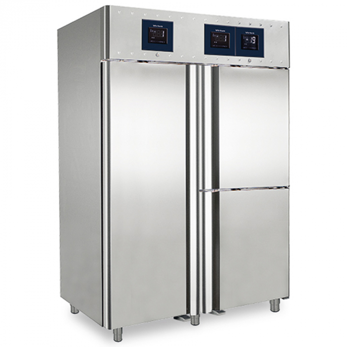 Kühlschrank 700 Liter aus Edelstahl mit 3 Temperaturbereichen GN 2/1 WiFi - Gastrohot