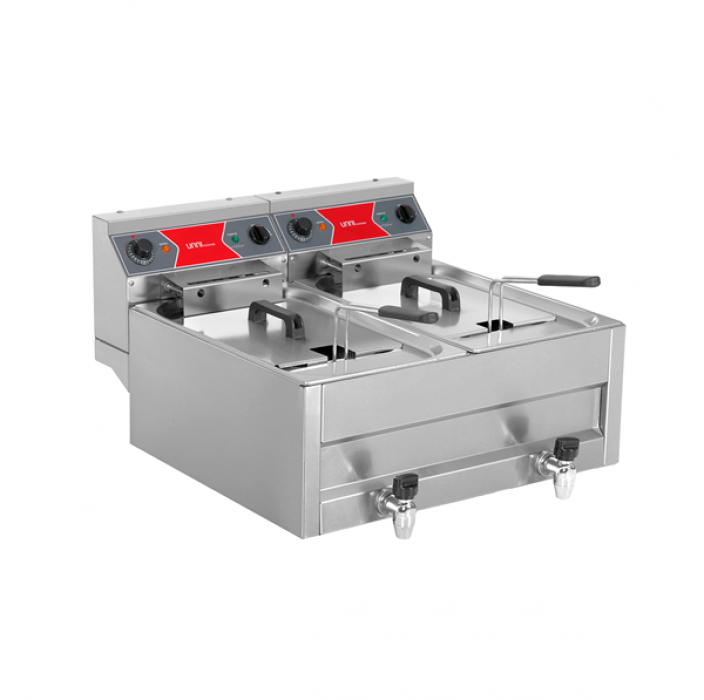 Elektrofritteuse UNN65-FRT-M2 2x10L 2x9kW Edelstahl 400V
