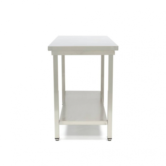 Edelstahltisch - 140 x 60 cm - einstellbare Höhe - mit Lagerregal