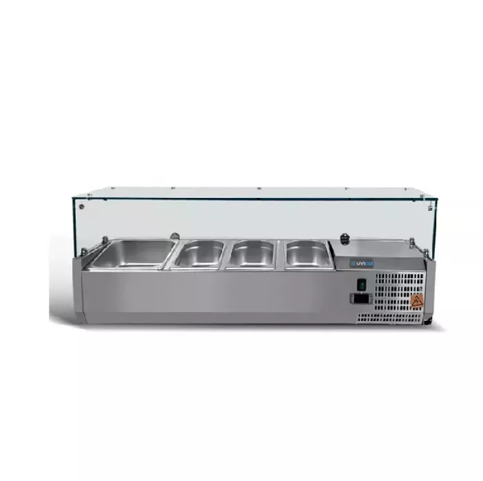 Gekühlte Arbeitsplatte 1000 mm Edelstahl +2°C bis +8°C GN Behälter