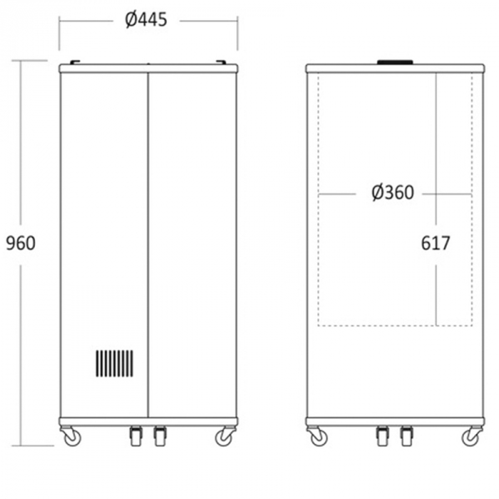 Partykühler Rund 63 Liter | Schwarz
