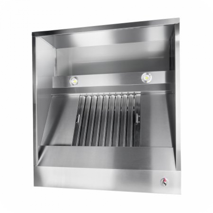 Dunstabzugshaube Box Modell 950mm Edelstahl LED Fettablassventil