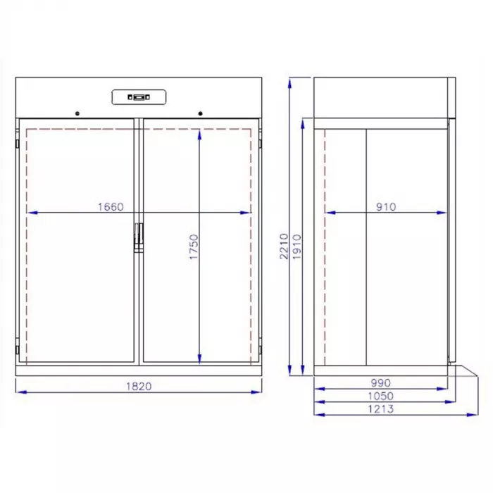 Combisteel Roll-In Kühlschrank Rfs Mono Block 1400 Liter mit 2 Türen