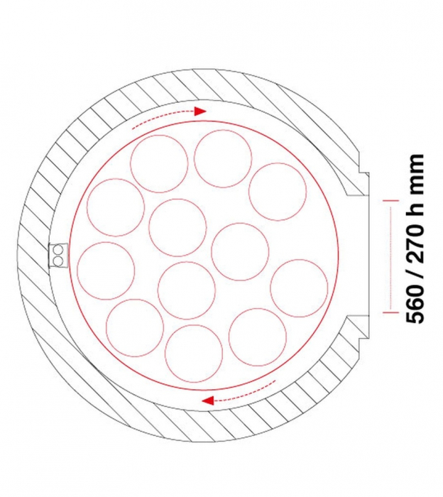 Gas Pizzaofen Pavesi TWISTER 130 | Backfläche rotierend | 10 bis 12 Pizzen | B1800 x T1700 x H1900 mm