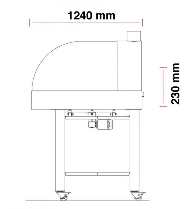 Gasbackofen Pavesi JOY 90TW | Backfläche rotierend | 2 bis 3 Pizzen