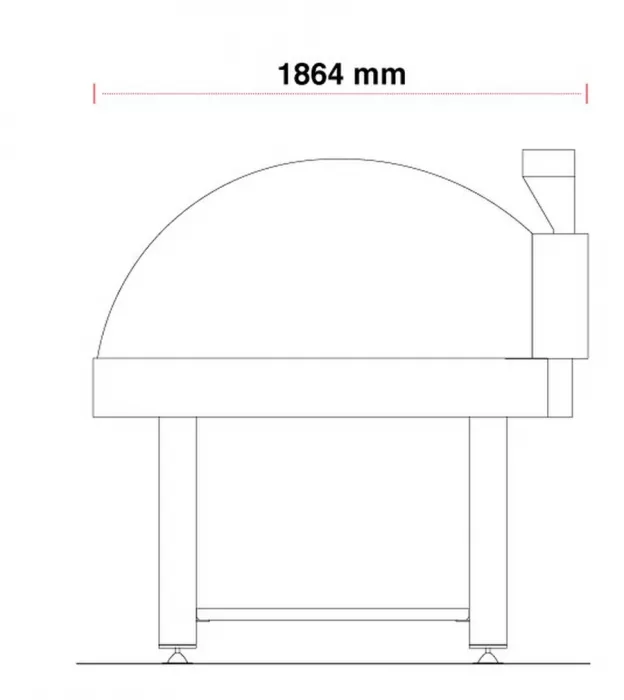 Holz Pizzaofen Pavesi JOY 130TW | Backfläche rotierend | 10 bis 12 Pizzen | B2150 x T1864 x H1900 mm