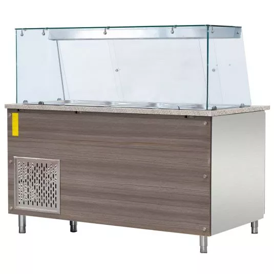 Salattheke 2 Türen | Umluftkühlung | 4 x GN 1/1 | B1530 x T800 x H1400 mm