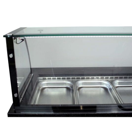 Salattheke (Dönertheke) | 3 x 1/1GN | B1120 x T850 x H1300 mm | Weiß-Schwarz