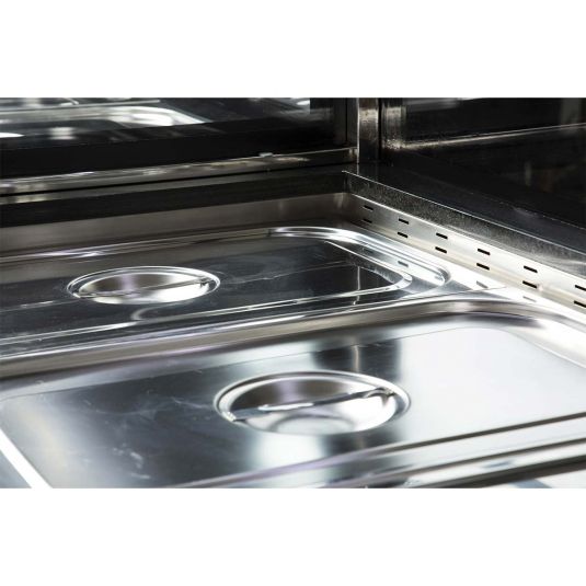 Salattheke (Dönertheke) | 4 x 1/1GN | B1500 x T850 x H1300 mm | Weiß-Schwarz