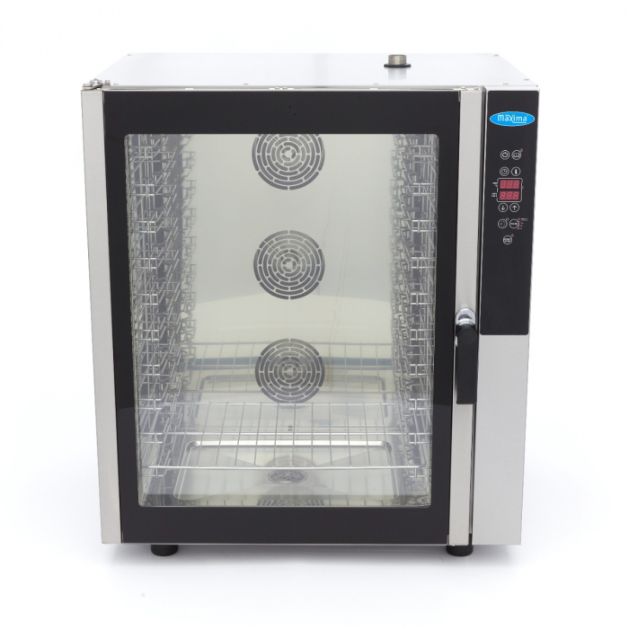 Kombi-Dampfofen - passend für 10 Tabletts (1/1 GN / 60 x 40cm) - Digitale Anzeige - 400V