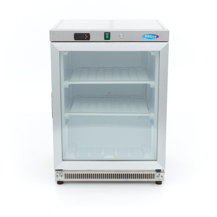 Gefrierschrank - 200L - Edelstahl - mit Glastür