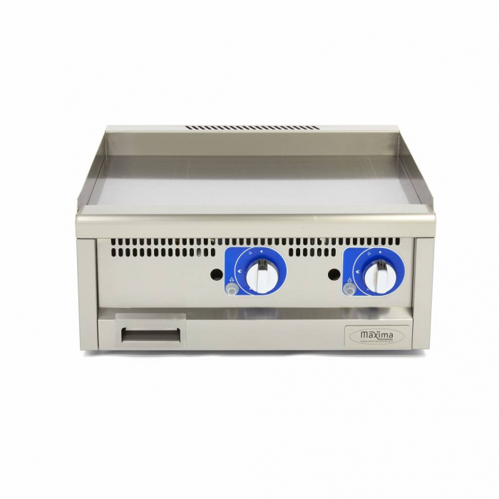 Gewerbliche Grillplatte - Glatt - Doppelgerät - 60cm tief - Gas