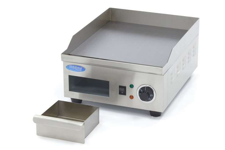 Grillplatte - Glatt - 36cm - inklusive Tropfschale