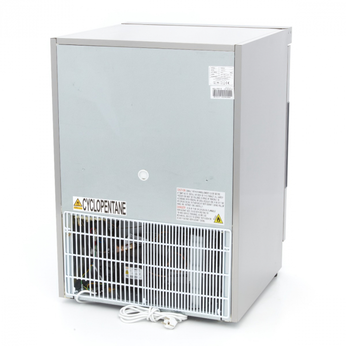 Gefrierschrank - 200L - 2 feste Regale - Edelstahl