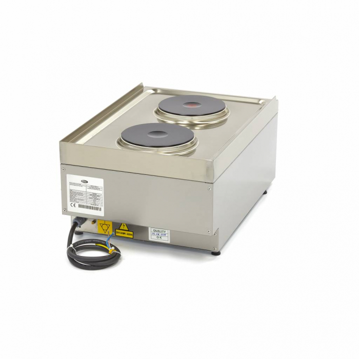 Gewerblicher Kocher - 2 Brenner - Einzelgerät - 60 cm tief - Elektrisch
