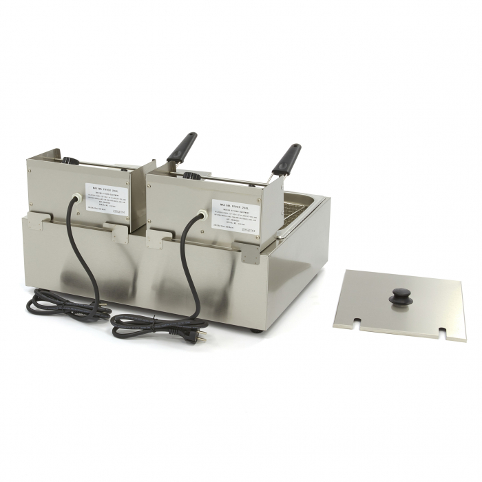 Fritteuse - 2 x 6L - 2 Körbe - bis zu 2,4 kg Pommes