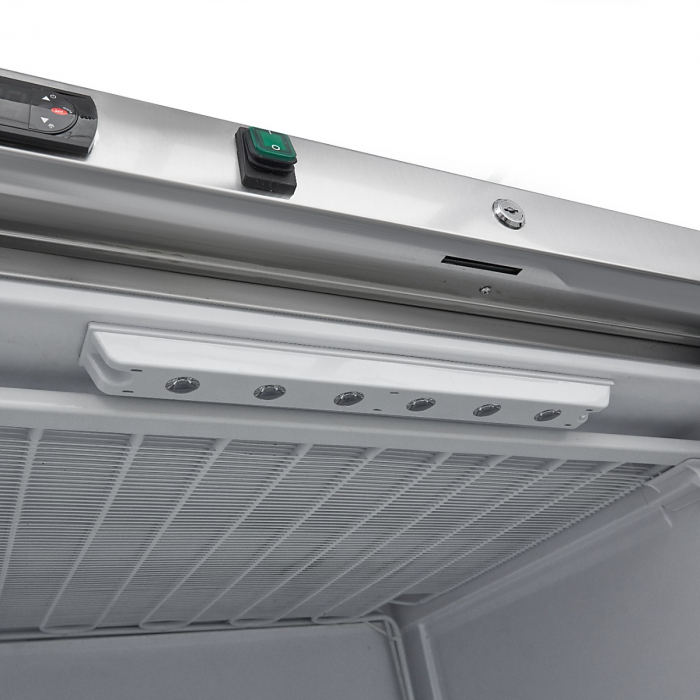 Gefrierschrank - 600L - Edelstahl - mit Glastür