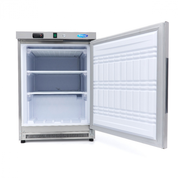 Gefrierschrank - 200L - 2 feste Regale - Edelstahl