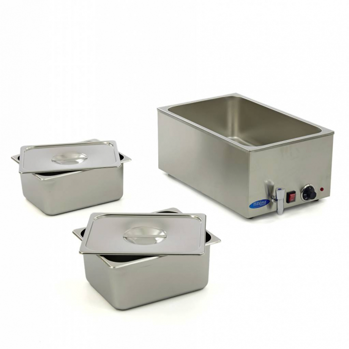 Bain Marie - mit Wasserhahn- inkl. 2 x 1/2 GN Set - Elektrisch