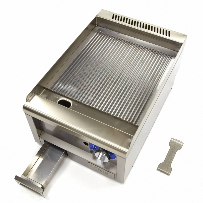 Gewerbegrillplatte - Gerillt - Einzelgerät - 60cm tief - Gas