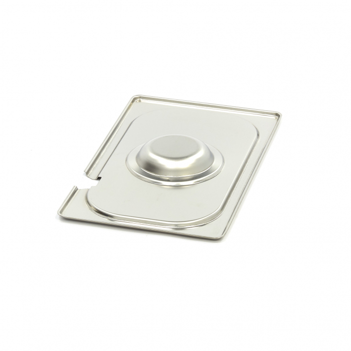 Gastronorm-Deckel - 1/4 GN - Edelstahl - mit Vertiefung