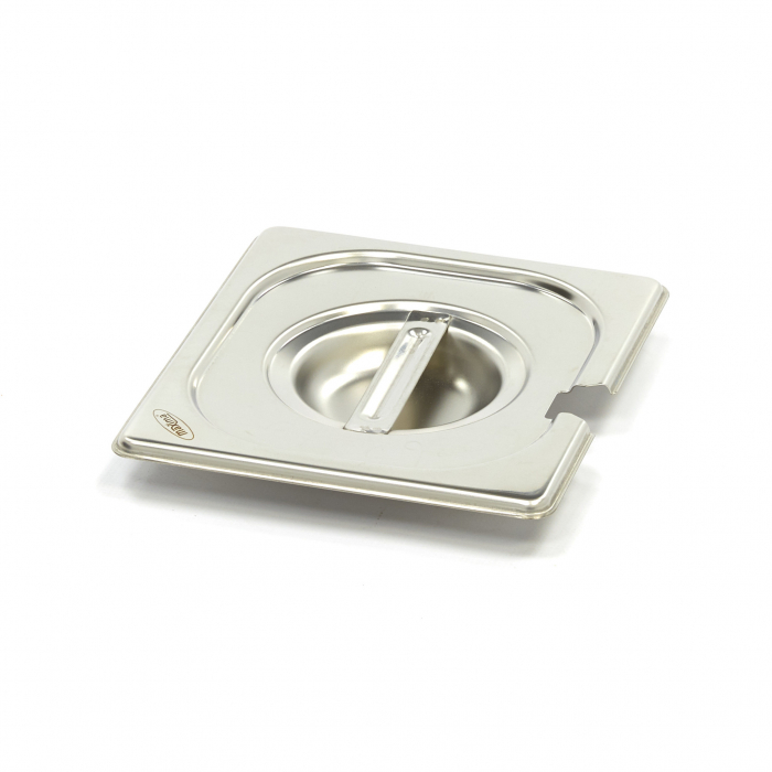 Gastronorm Deckel 1/6 GN aus Edelstahl mit Vertiefung - Gastrohot