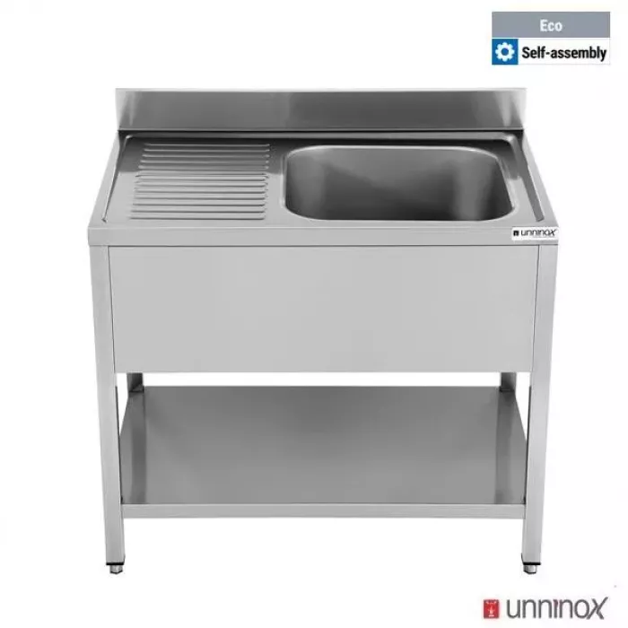 Arbeitstisch 1 Schale rechts 1400x700x850mm Edelstahl Gastronomie