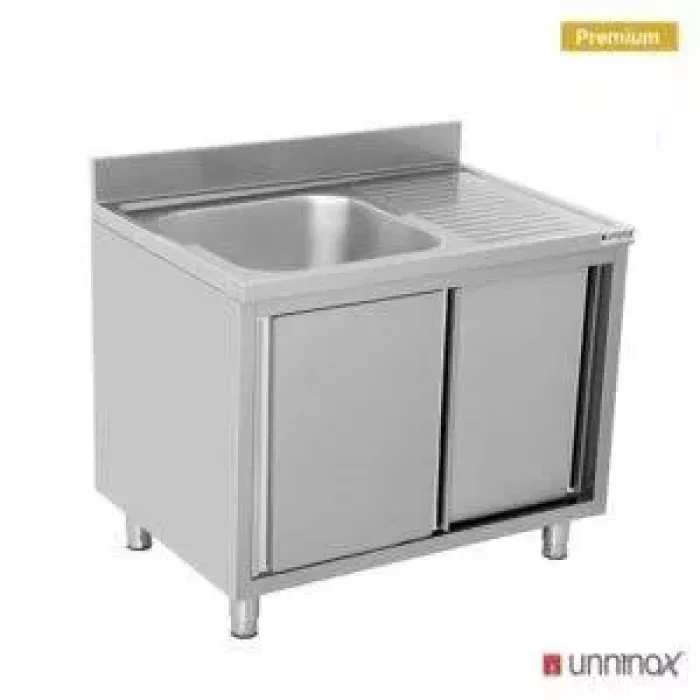 Spülenunterschrank 1 Schale links 140x70x85cm Edelstahl Gastronomie